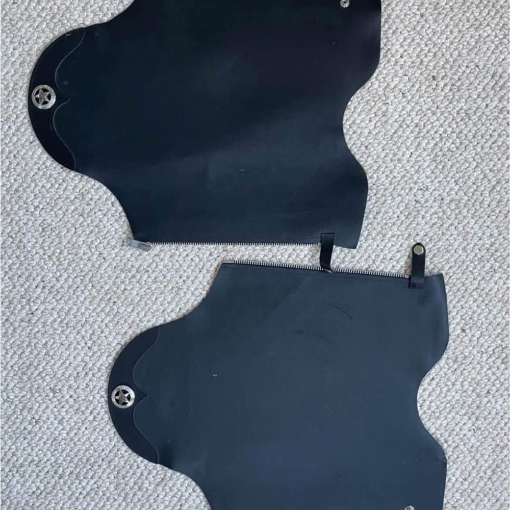 Black Leather Half Chaps